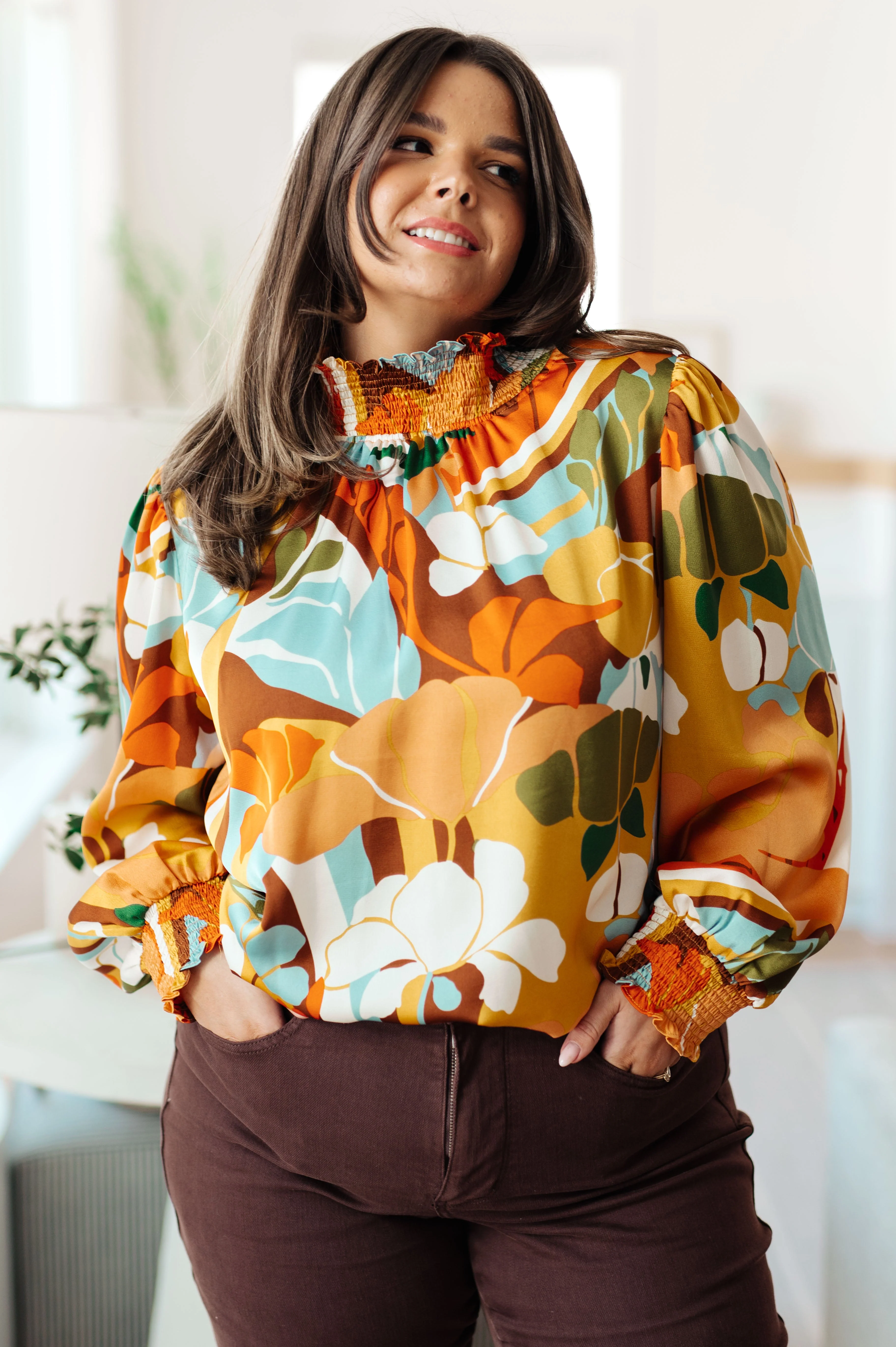 All Together Now Mock Neck Blouse - Image 6