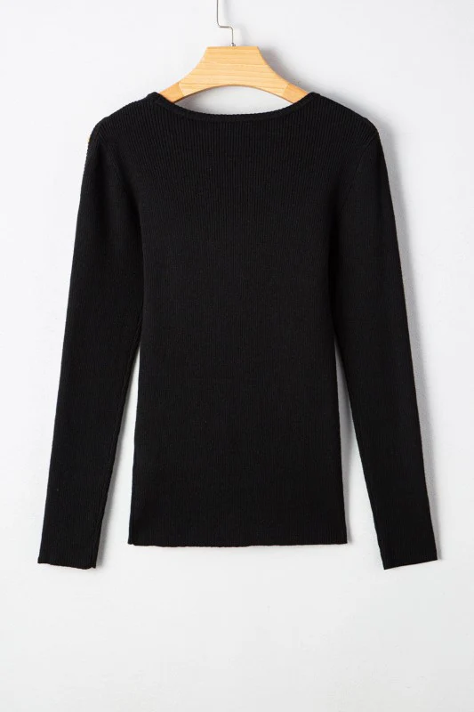Amaya Ribbed Knit Cold Shoulder Sweater - Image 15