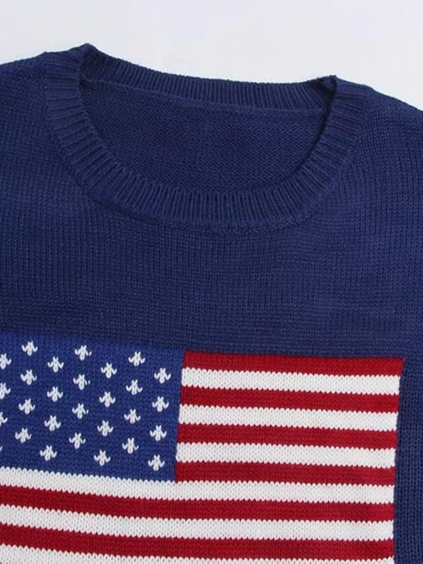 American Flag Round Neck Knitted Sweater - Image 6