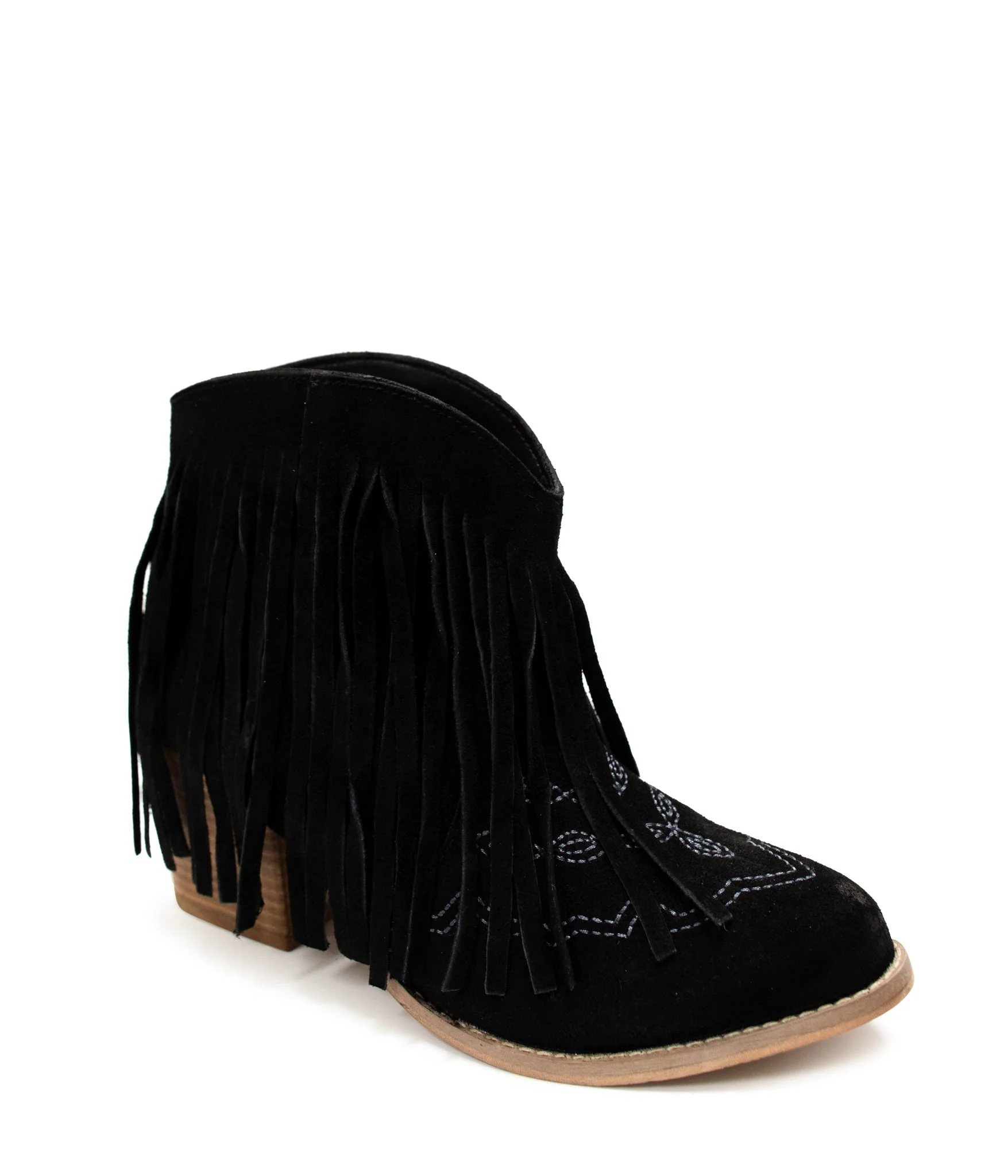 Amos Fringe Ankle Bootie in Black Suede - Image 6
