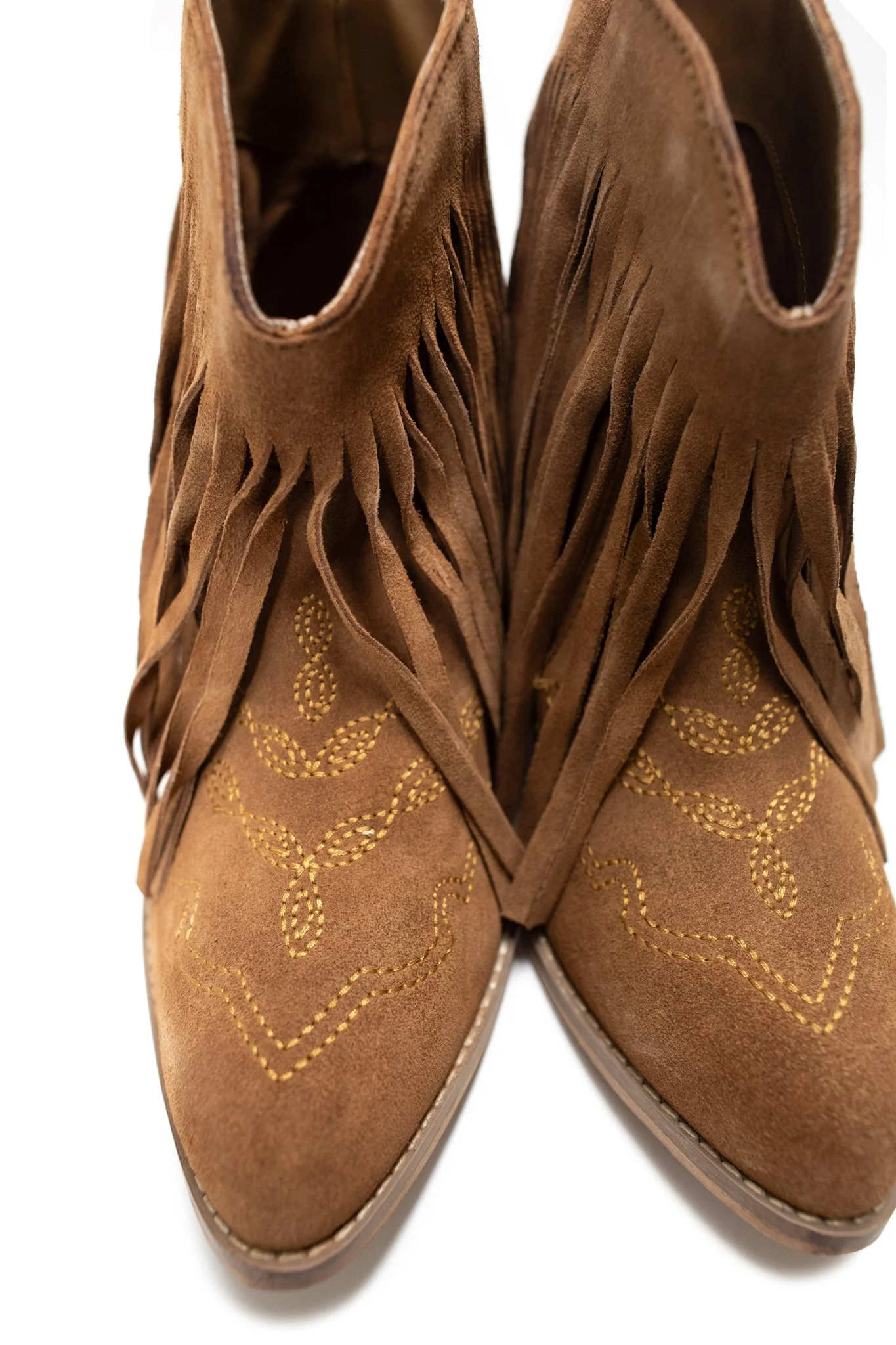 Amos Fringe Ankle Bootie in Tan Suede - Image 8