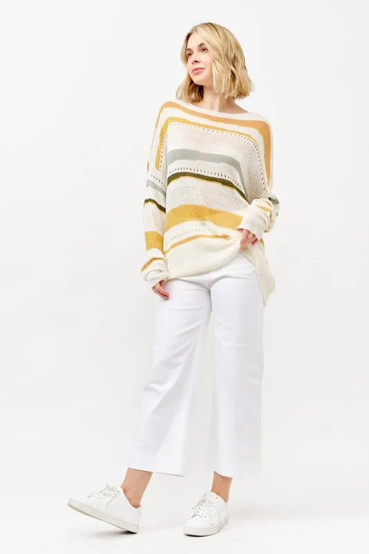 And The Why Abstract Striped Light Weight Loose Sweater - Image 6