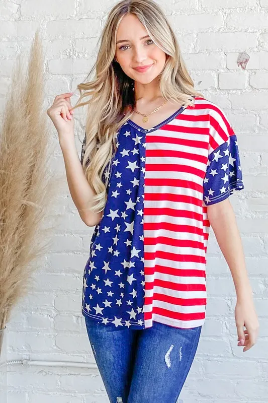 And The Why American Flag Short Sleeve Top - Image 5