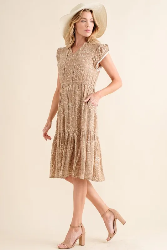 And The Why Boho Printed Tiered Maxi Dress - Image 4