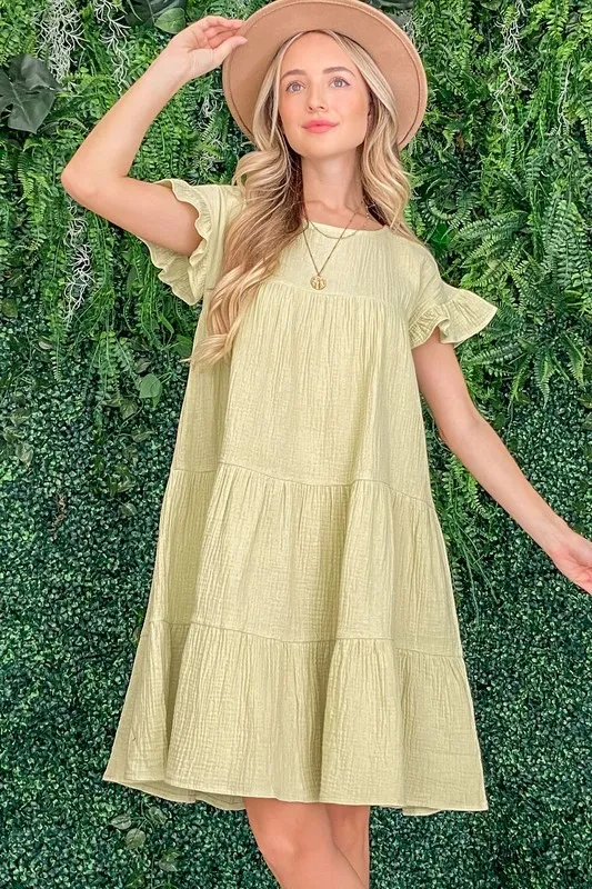And The Why Cotton Gauze Baby Doll Casual Dress
