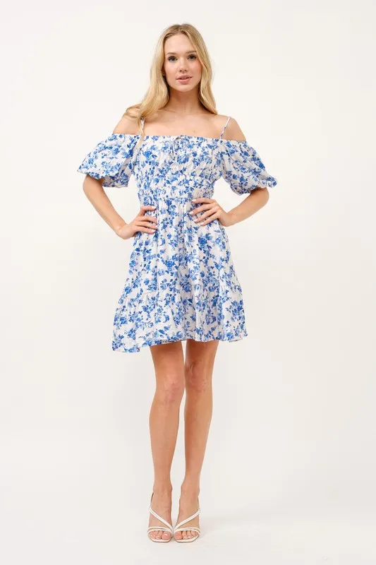 And The Why Off Shoulder Bubble Sleeve Dress - Image 3
