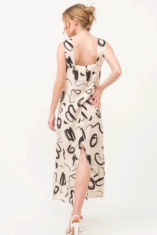 And The Why Square Neck Abstract Printed Maxi Dress - Image 2