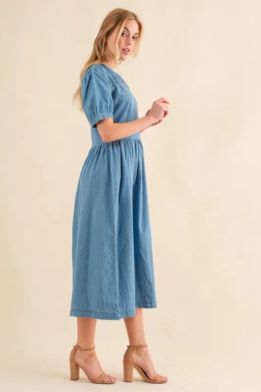 And The Why Washed Chambray Midi Dress - Image 3