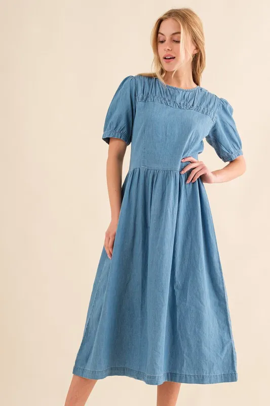 And The Why Washed Chambray Midi Dress - Image 4