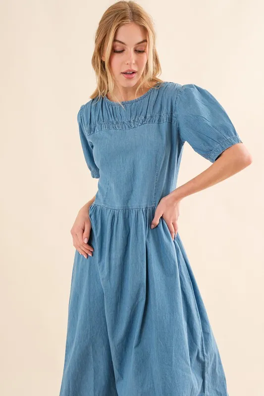 And The Why Washed Chambray Midi Dress - Image 5