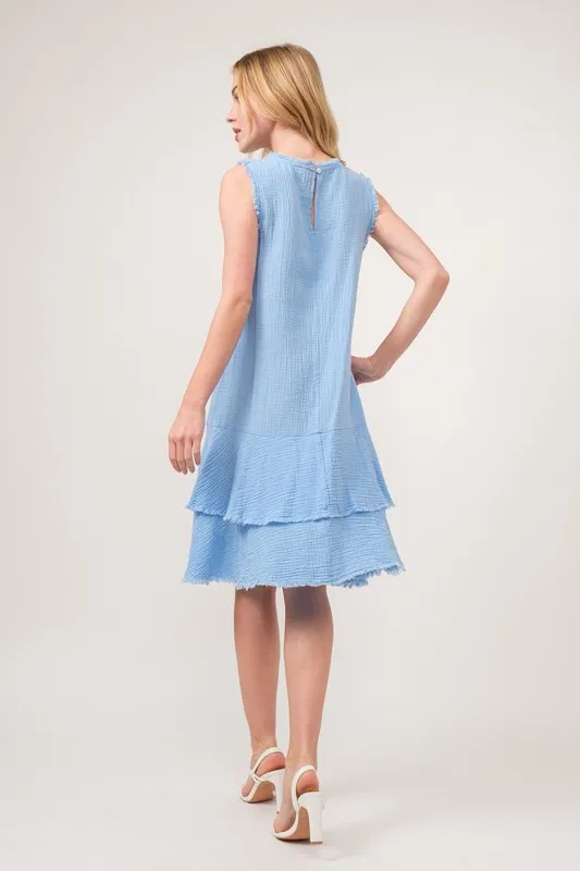 And The Why Washed Fringe Detail Tiered Dress - Image 7
