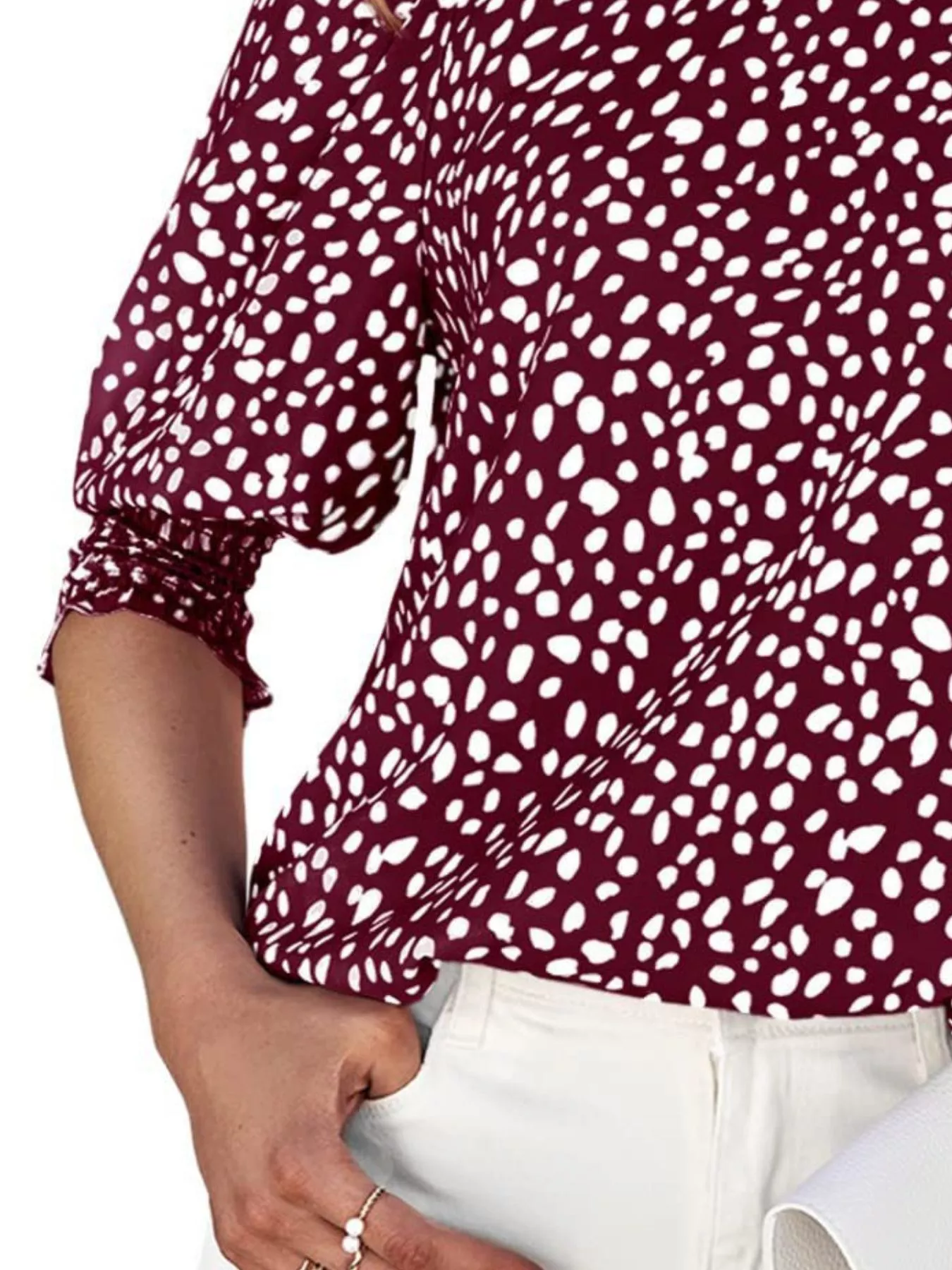 Animal Print Half Sleeve Blouse - Image 15