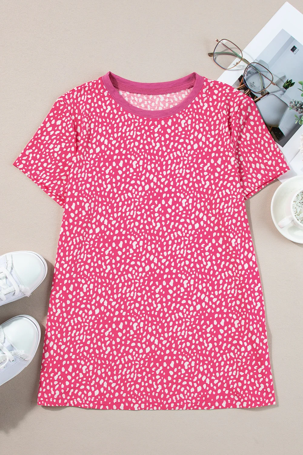 Animal Print Round Neck Short Sleeve T-Shirt - Image 10