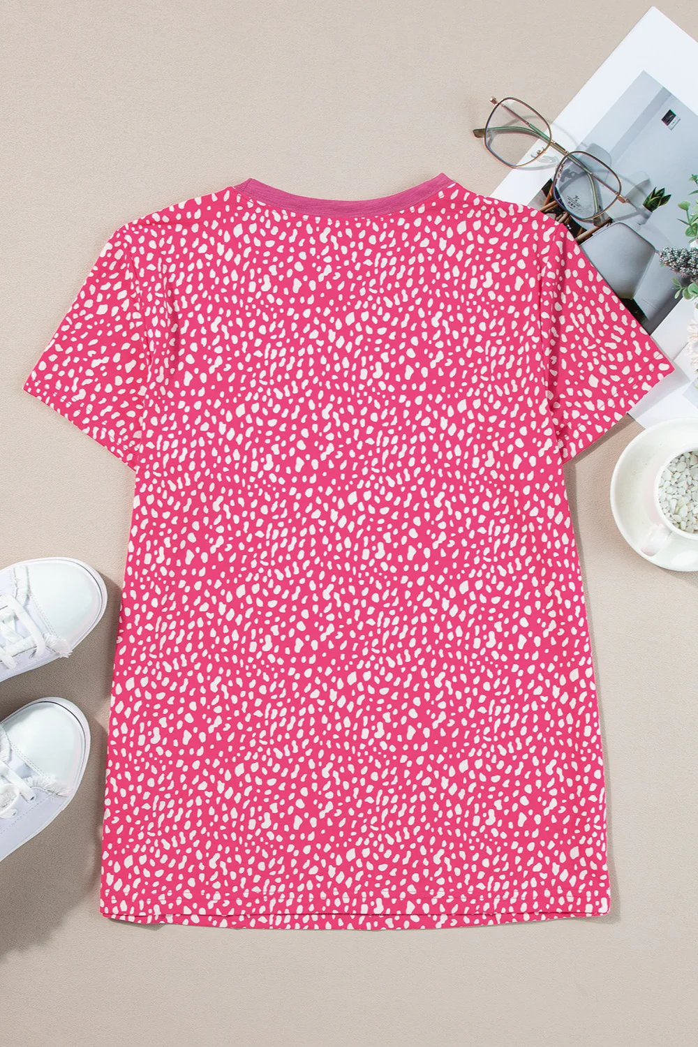 Animal Print Round Neck Short Sleeve T-Shirt - Image 11