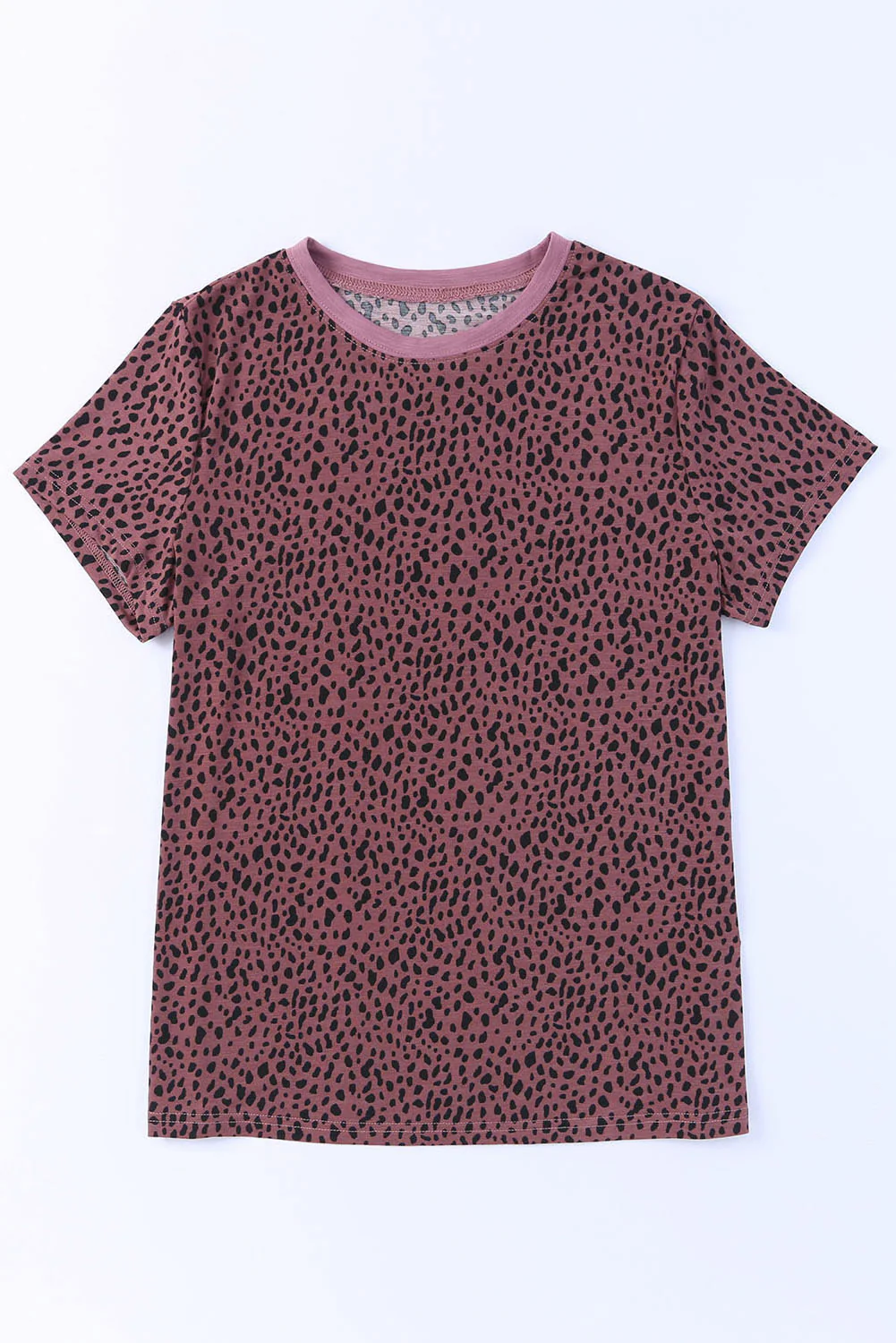 Animal Print Round Neck Short Sleeve T-Shirt - Image 22