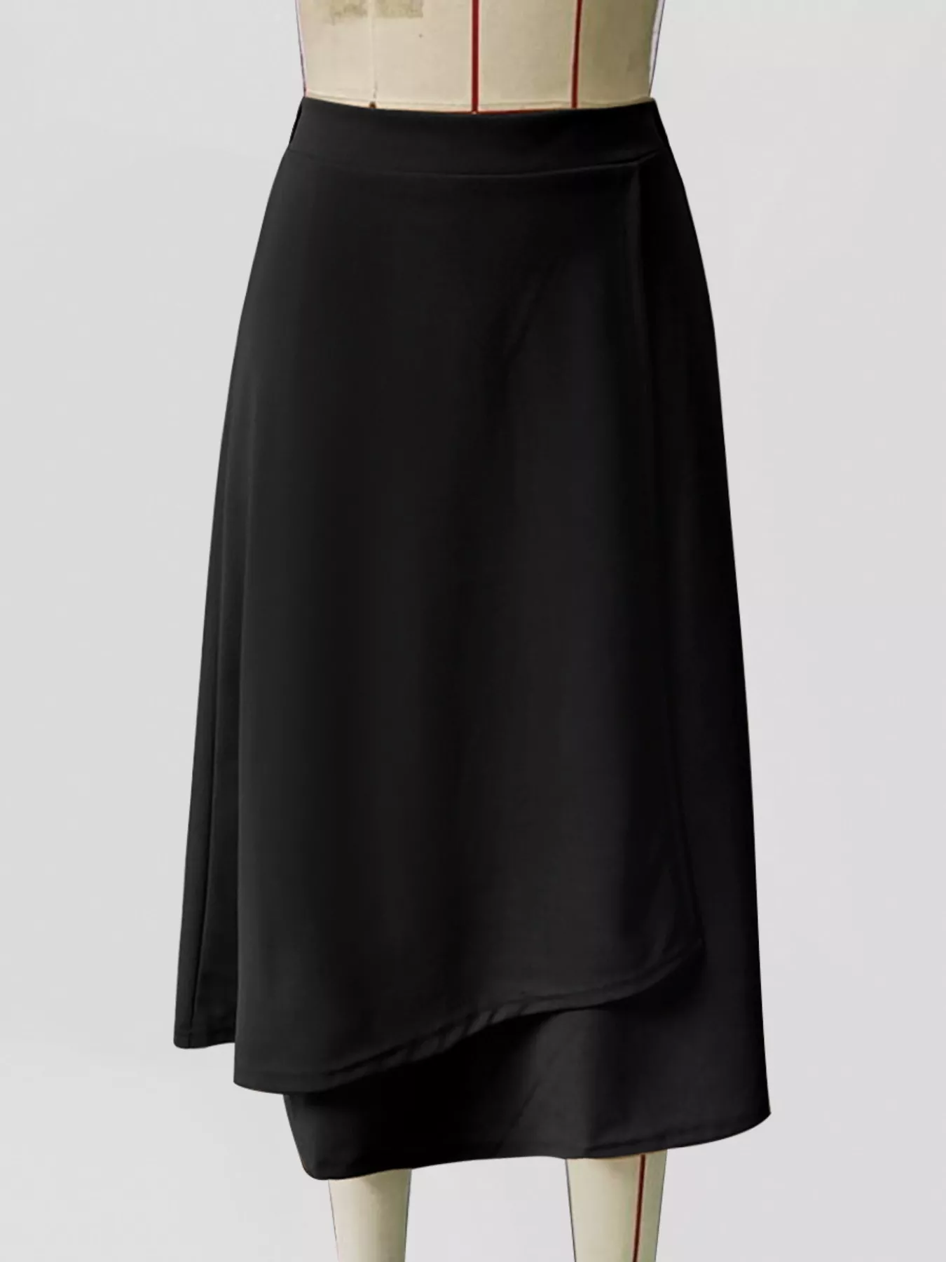 Asymmetrical Hem A-Line Skirt - Image 6