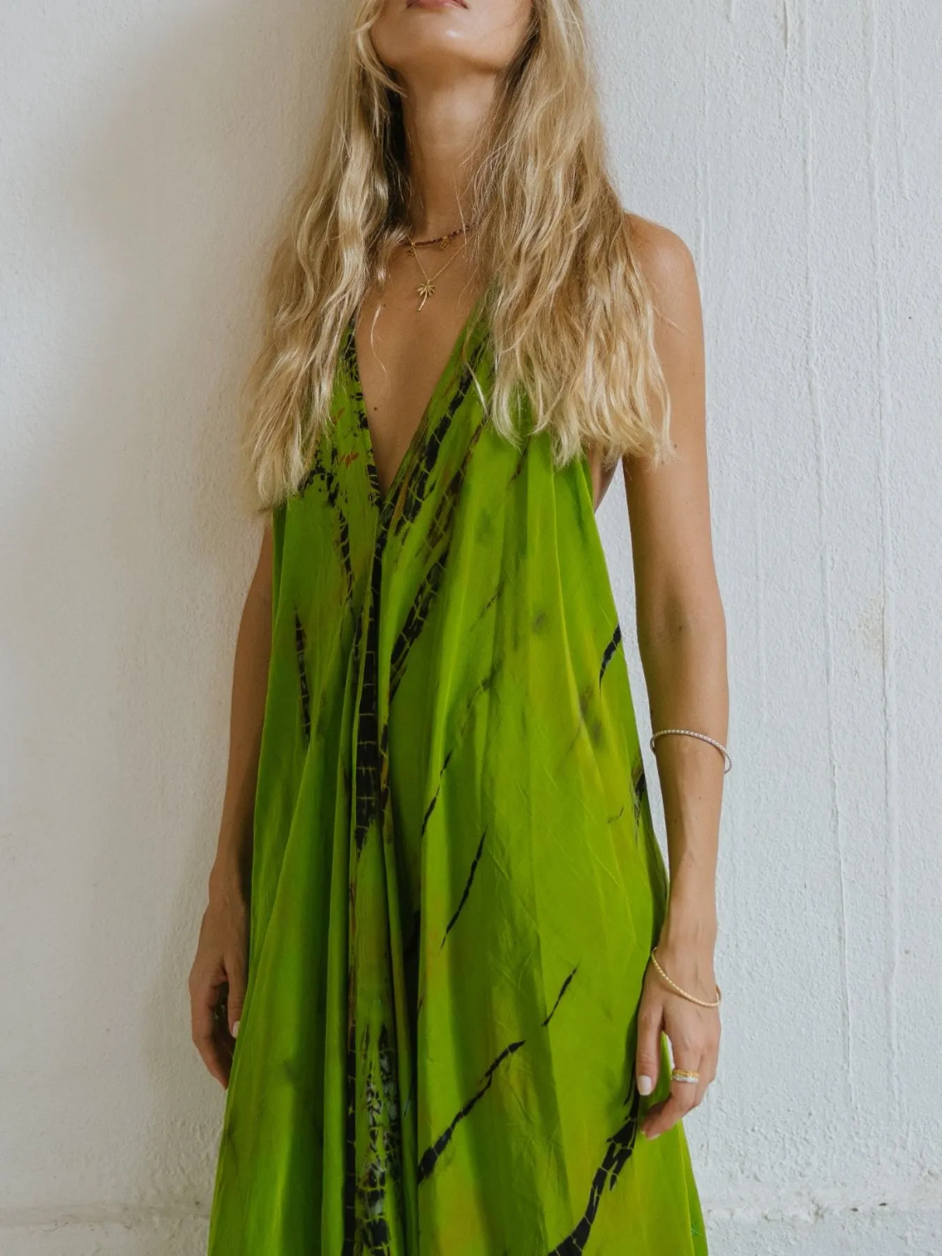 Asymmetrical Hem Printed Halter Neck Dress - Image 14
