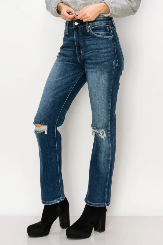 AT1087STD HIGH RISE STRETCH STRAIGHT JEANS - Image 6