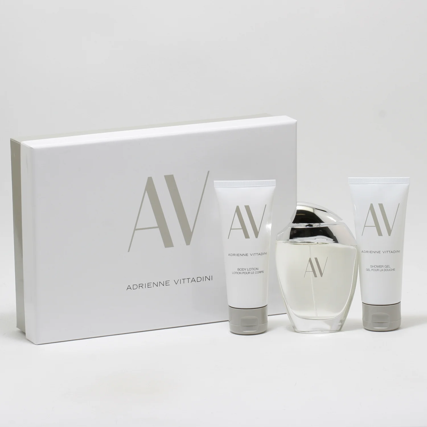 AV BY ADRIENNE VITTADINI3 OZ SPRAY/3.4 OZ BODY LOTION/3.4 OZ SHOWER GEL