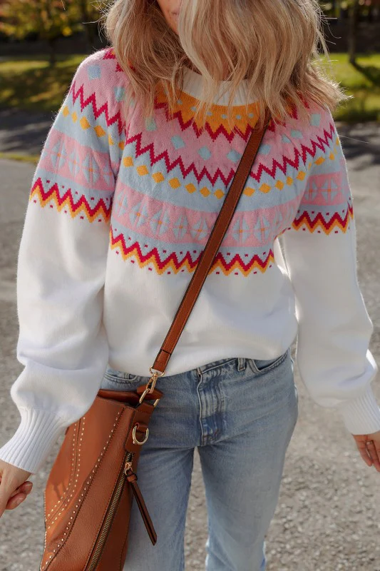 Avery Print Drop Shoulder Sweater - Image 8