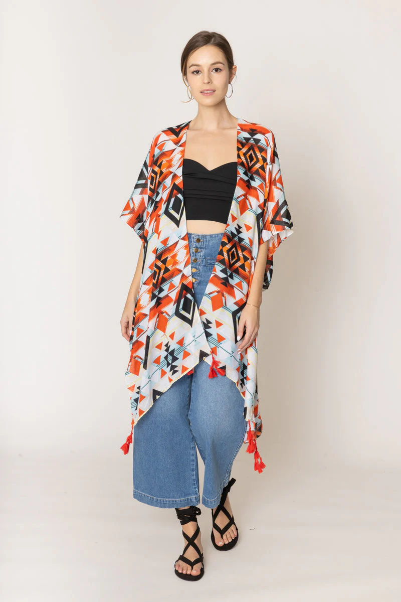 Aztec Print Kimono