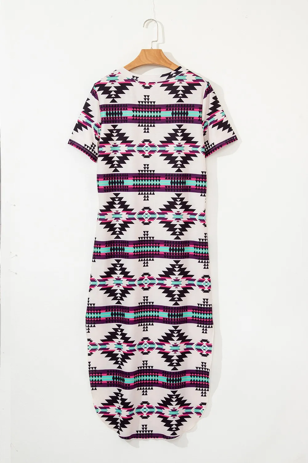Aztec Print V-Neck Midi Dress - Image 9