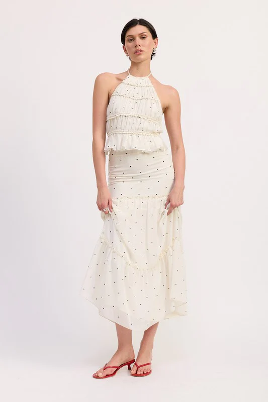 BACKLESS HALTERNECK RUFFLED TOP - Image 17