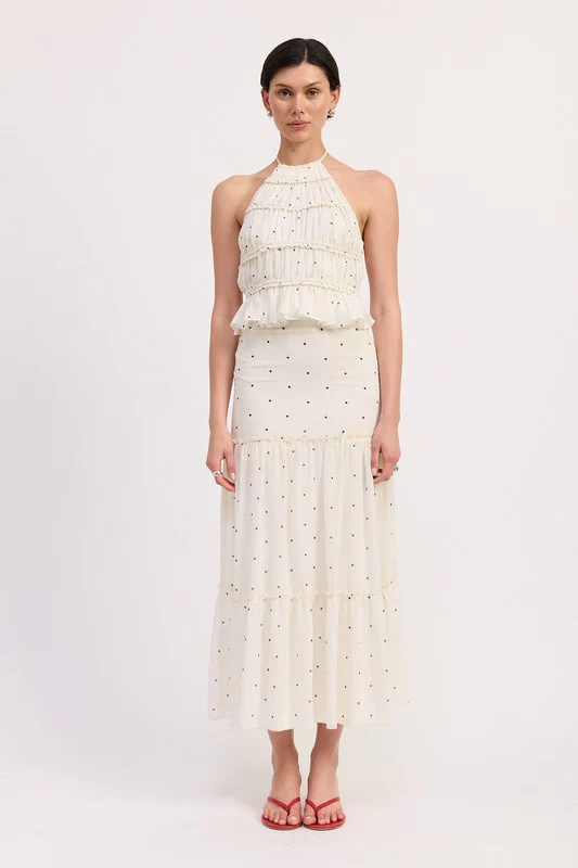 BACKLESS HALTERNECK RUFFLED TOP - Image 18