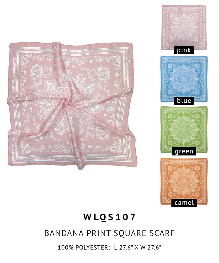 Bandana Print Square Scarf - Image 13