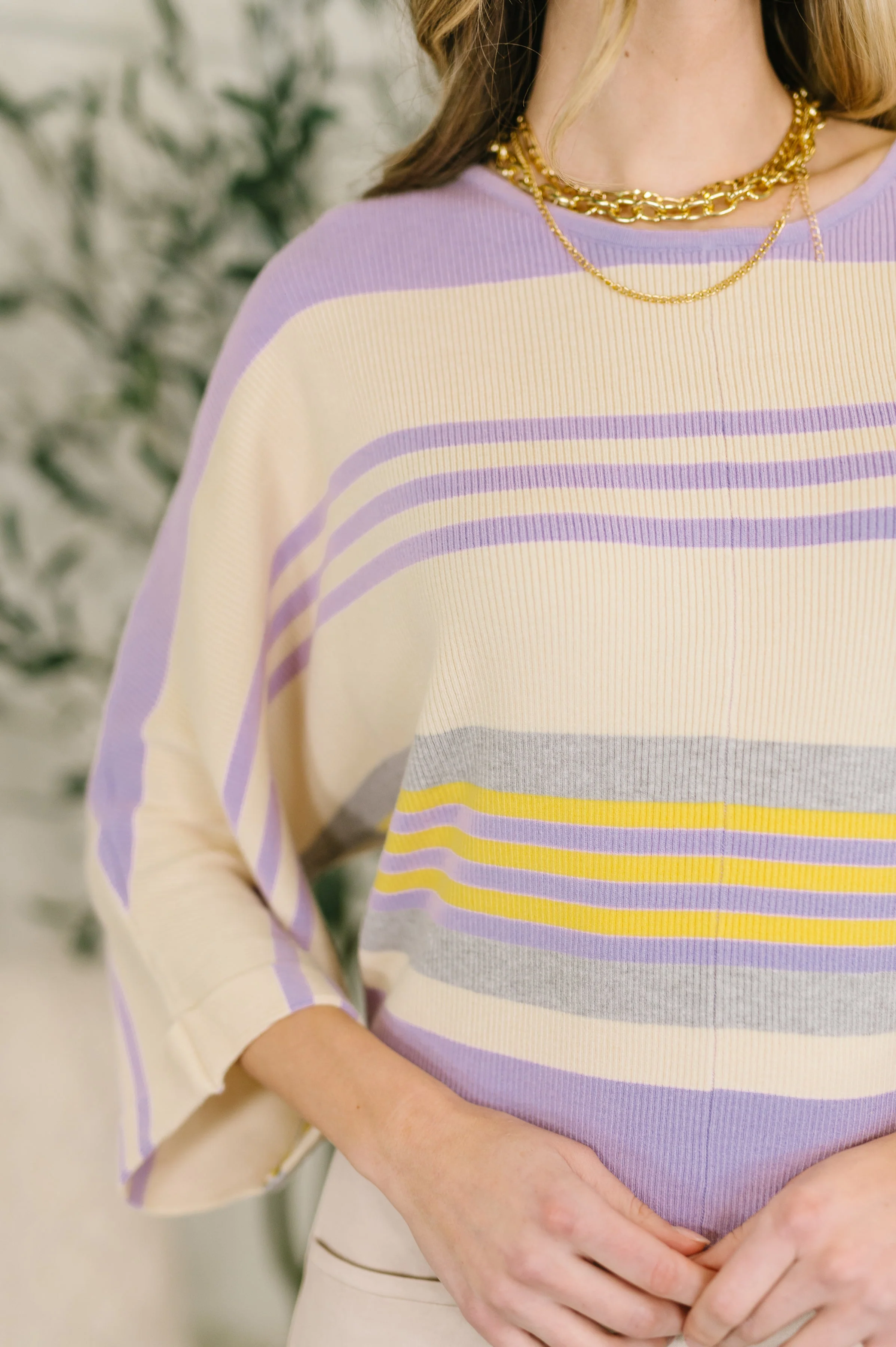 Barely Justified Striped Dolman Sleeve Top - Image 2