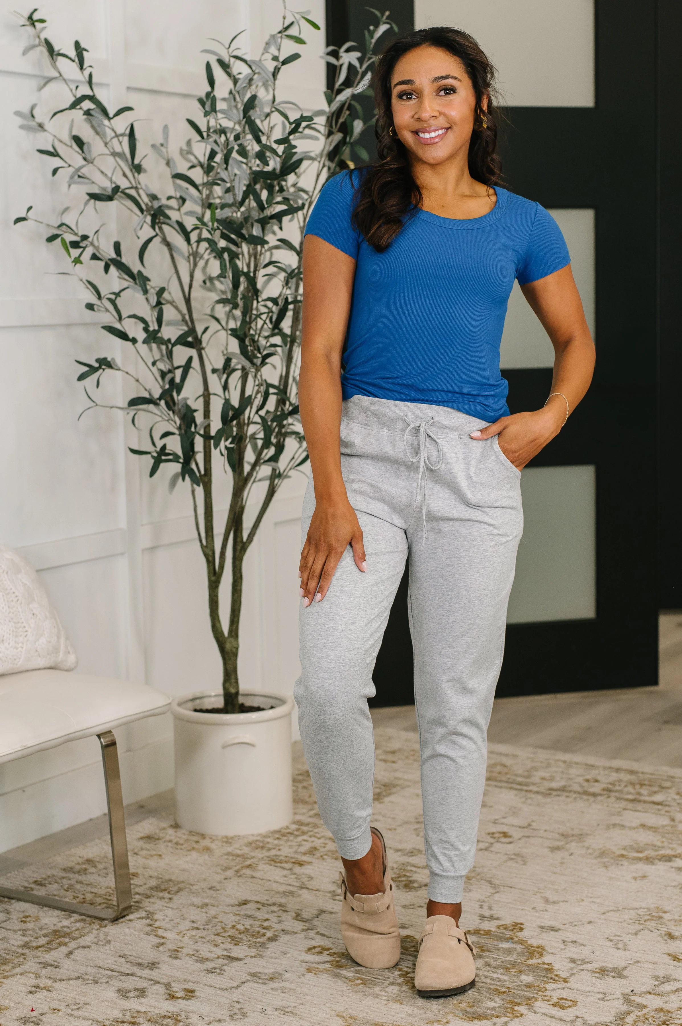 Basically A Part of Me Scoop Necked Tee in Classic Blue - Image 3