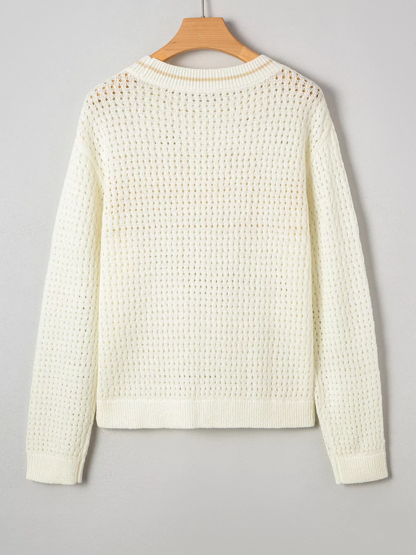 BEACH Hollow Out Knitted Lightweight Dolman Sweater - Image 3
