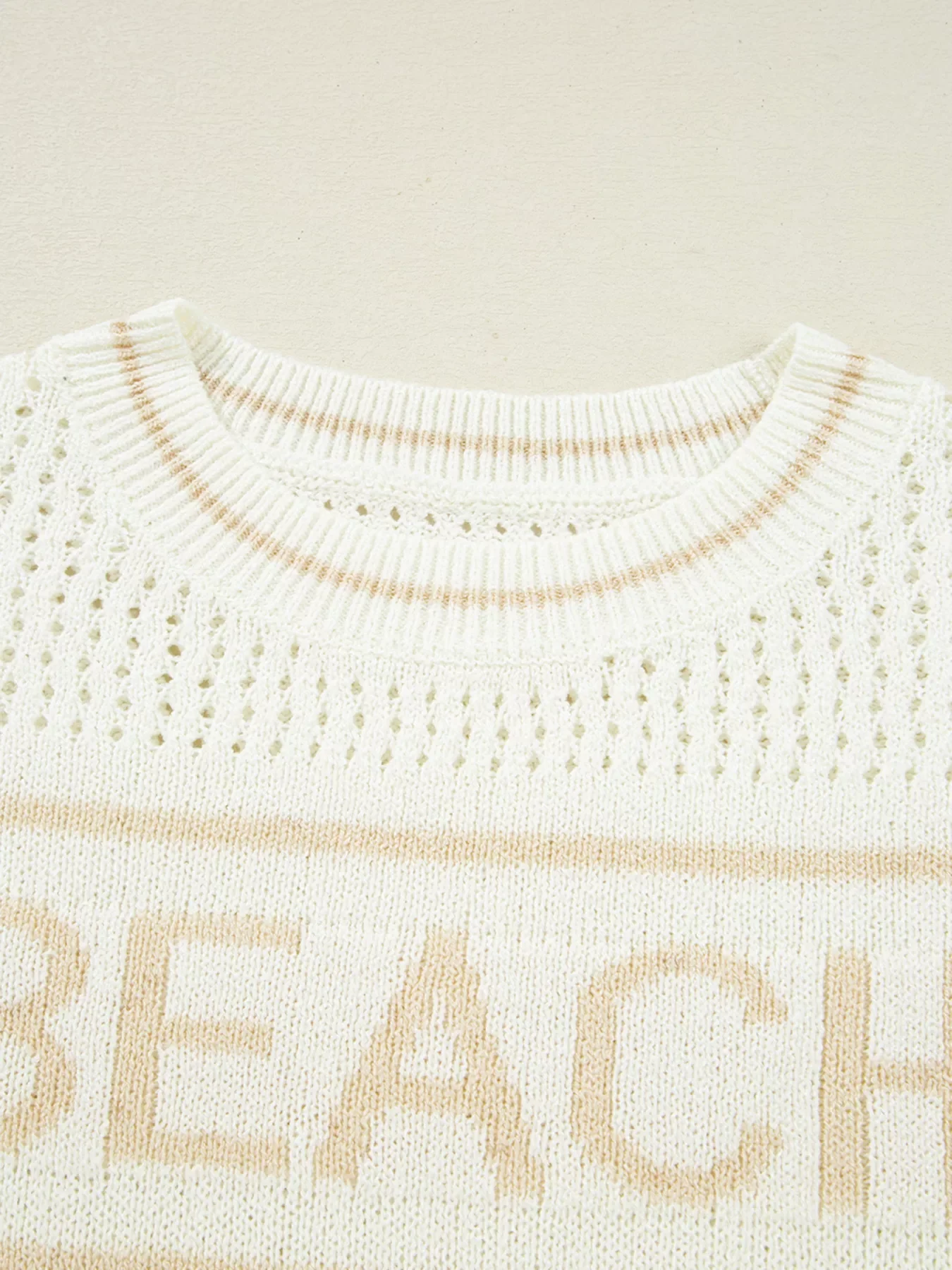 BEACH Hollow Out Knitted Lightweight Dolman Sweater - Image 5