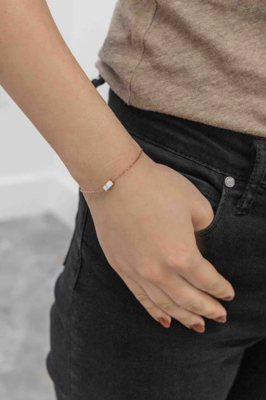Beaming Bar Stone Bracelet | Rose Gold (14K) - Image 5