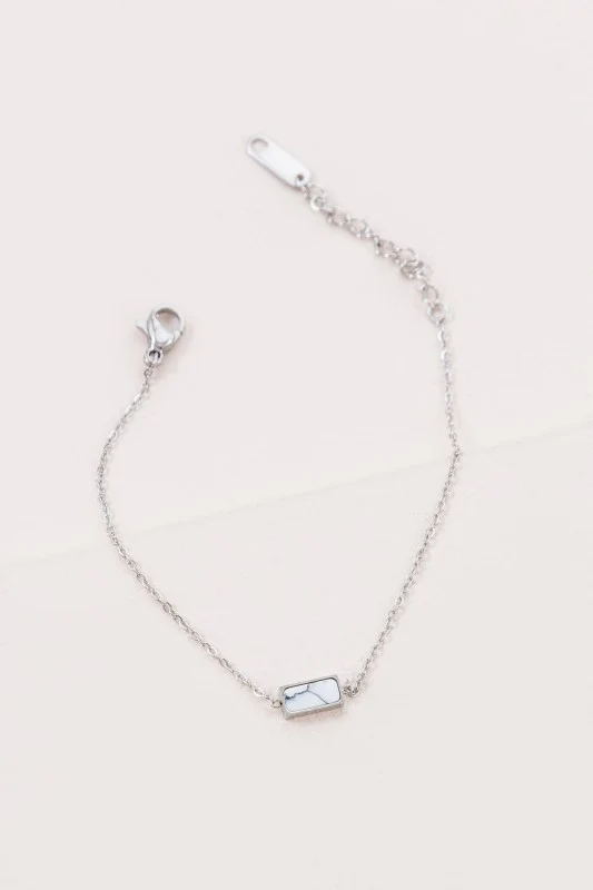 Beaming Bar Stone Bracelet | Silver - Image 3