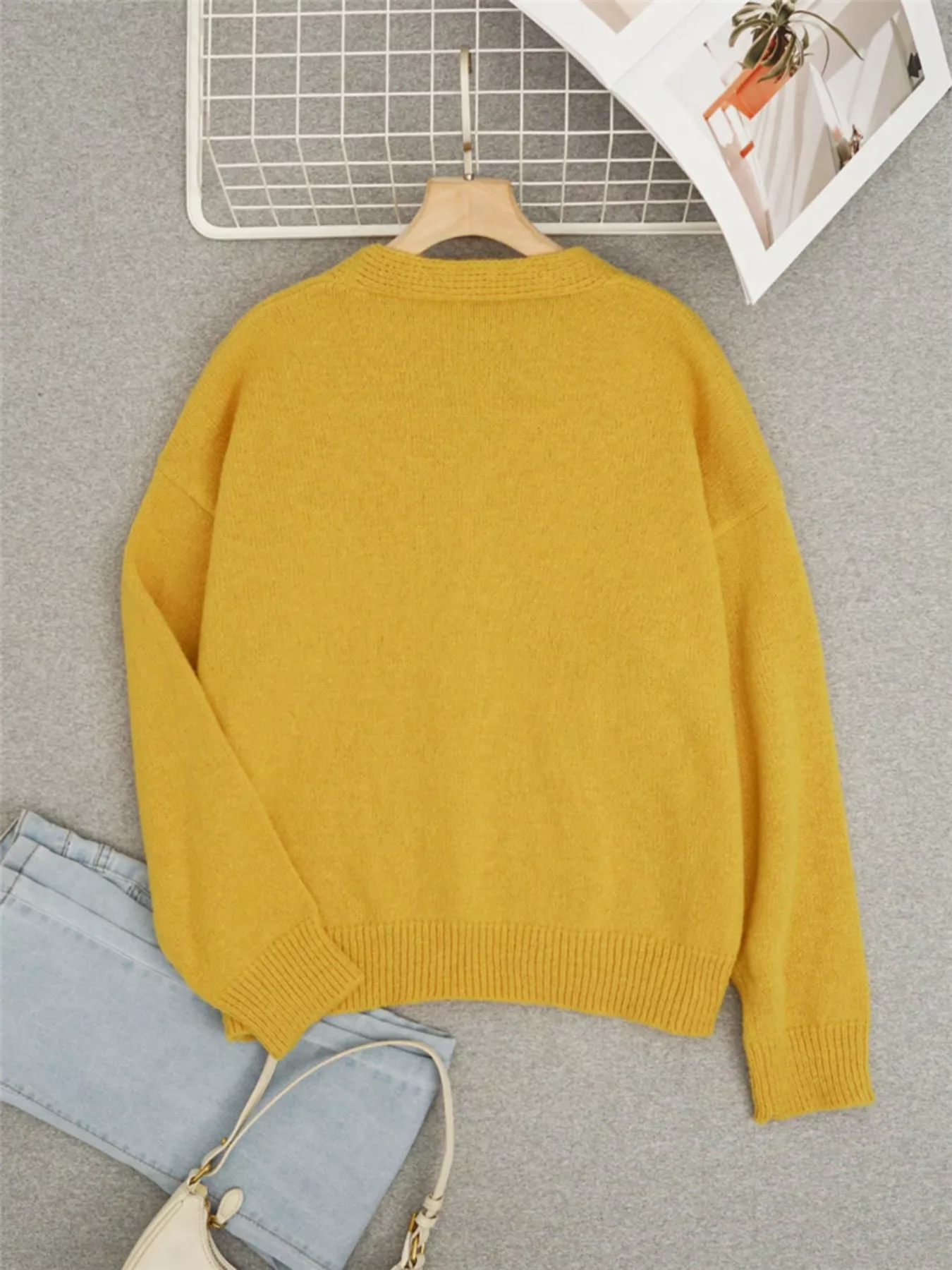 Bee Embroidered Button-Down Cardigan - Image 3