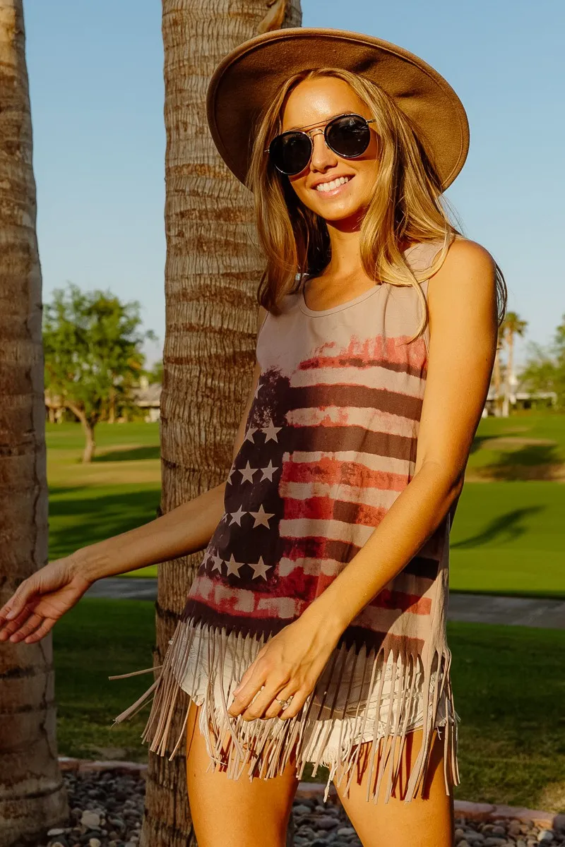BiBi American Flag Print Knit Sleeveless Top - Image 9
