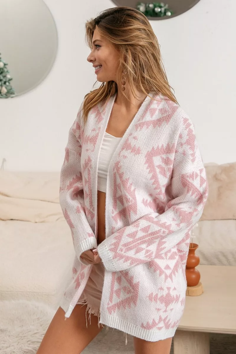 BiBi Aztec Pattern Open Front Cardigan - Image 10