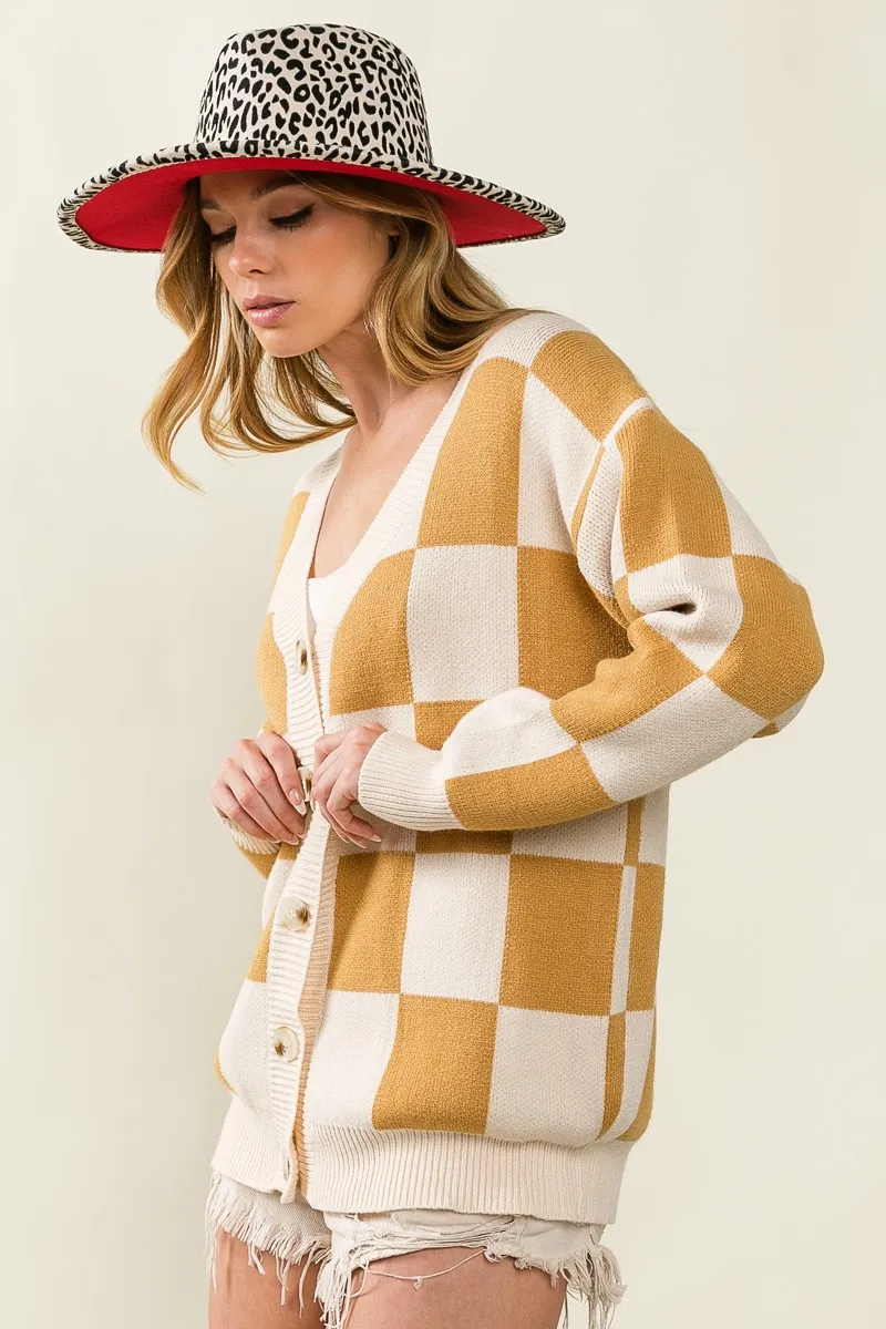 BiBi Checked V-neck Cardigan - Image 10