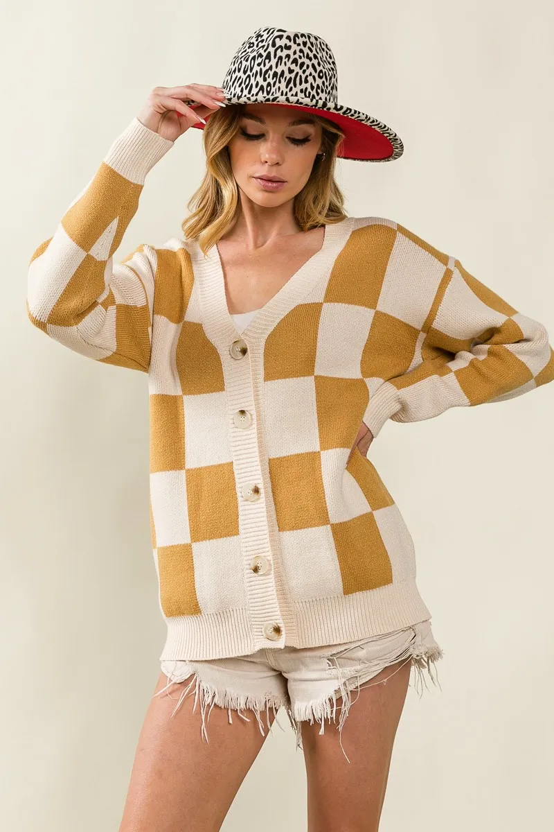 BiBi Checked V-neck Cardigan - Image 11