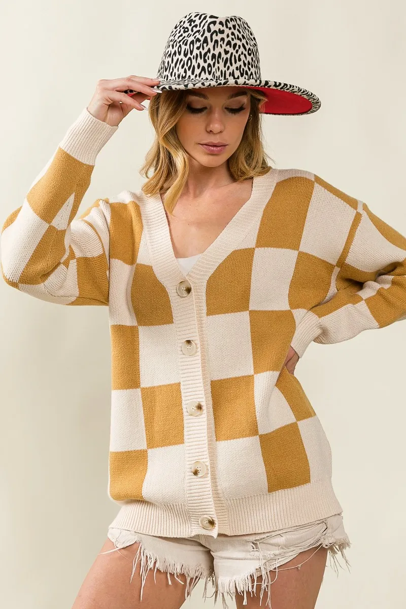 BiBi Checked V-neck Cardigan - Image 12