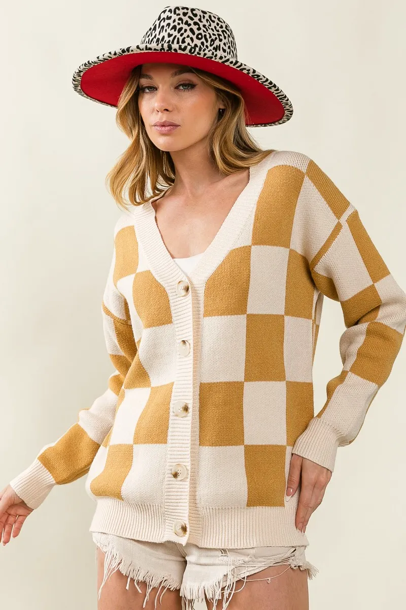 BiBi Checked V-neck Cardigan - Image 5