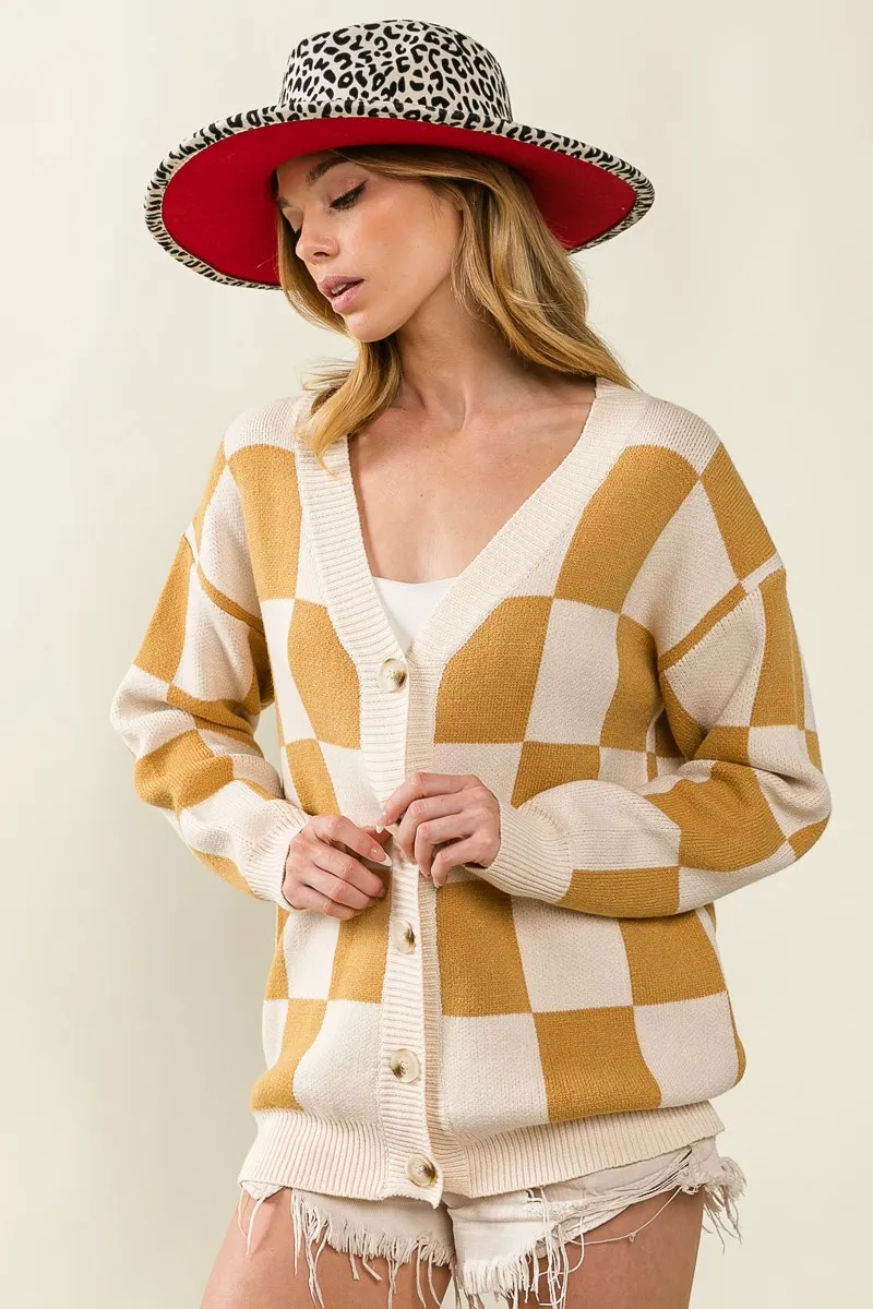 BiBi Checked V-neck Cardigan - Image 9
