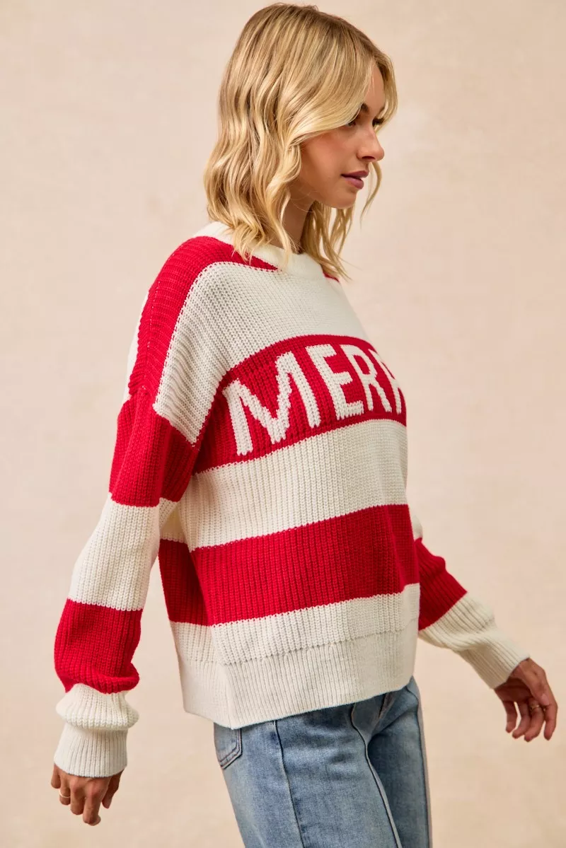 BiBi Christmas Merry Lettering Sweater - Image 12