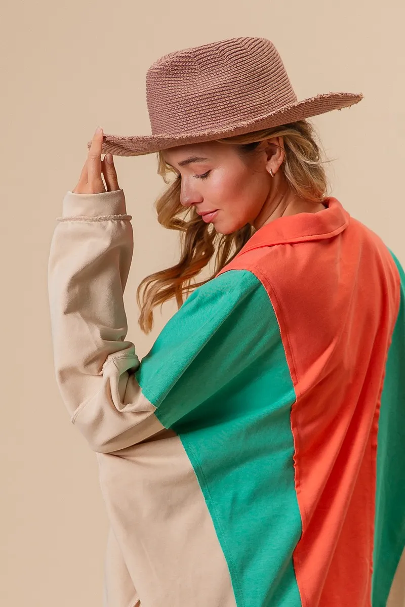 BiBi Colorblock Exposed Seam French Terry Sweatshirt - Image 16