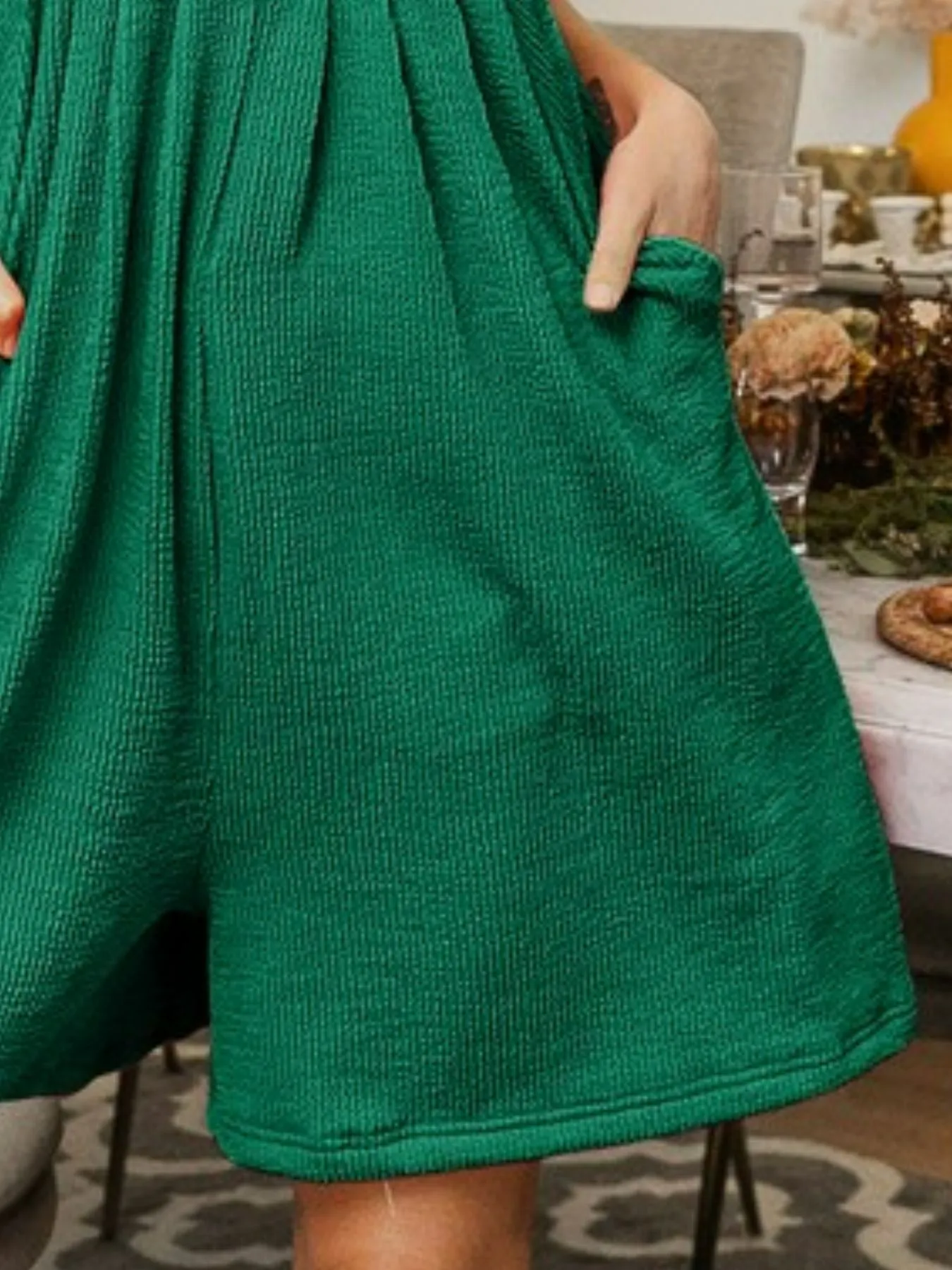BiBi Crinkle Rib Textured Wide Leg Shortalls - Image 2