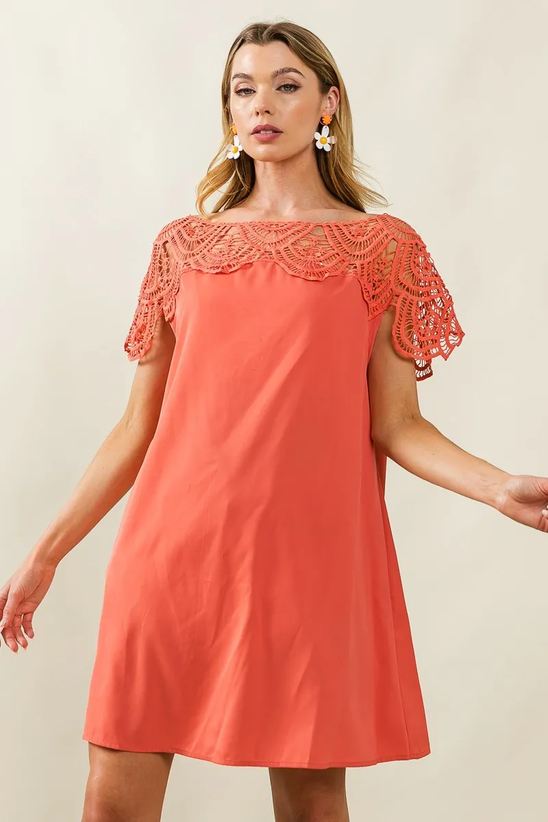 BiBi Crochet Lace Yoke Detailed Wrinkled Dress - Image 11