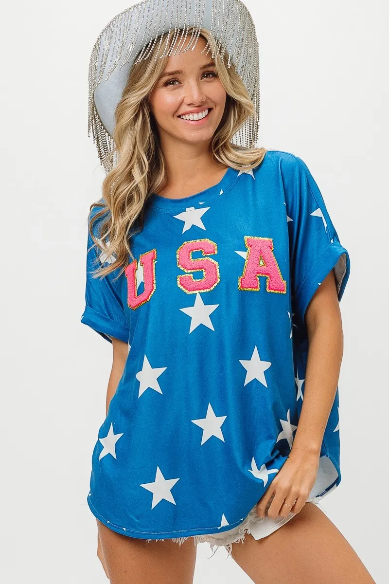 BiBi Fourth Of July Star Knit T-Shirt - Image 2