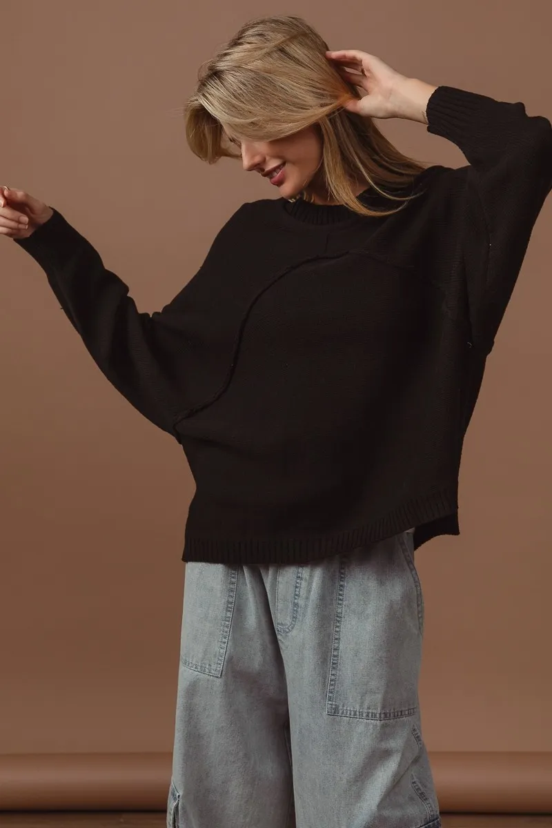 BiBi Raw Edge Arch Detailed Knit Top - Image 2