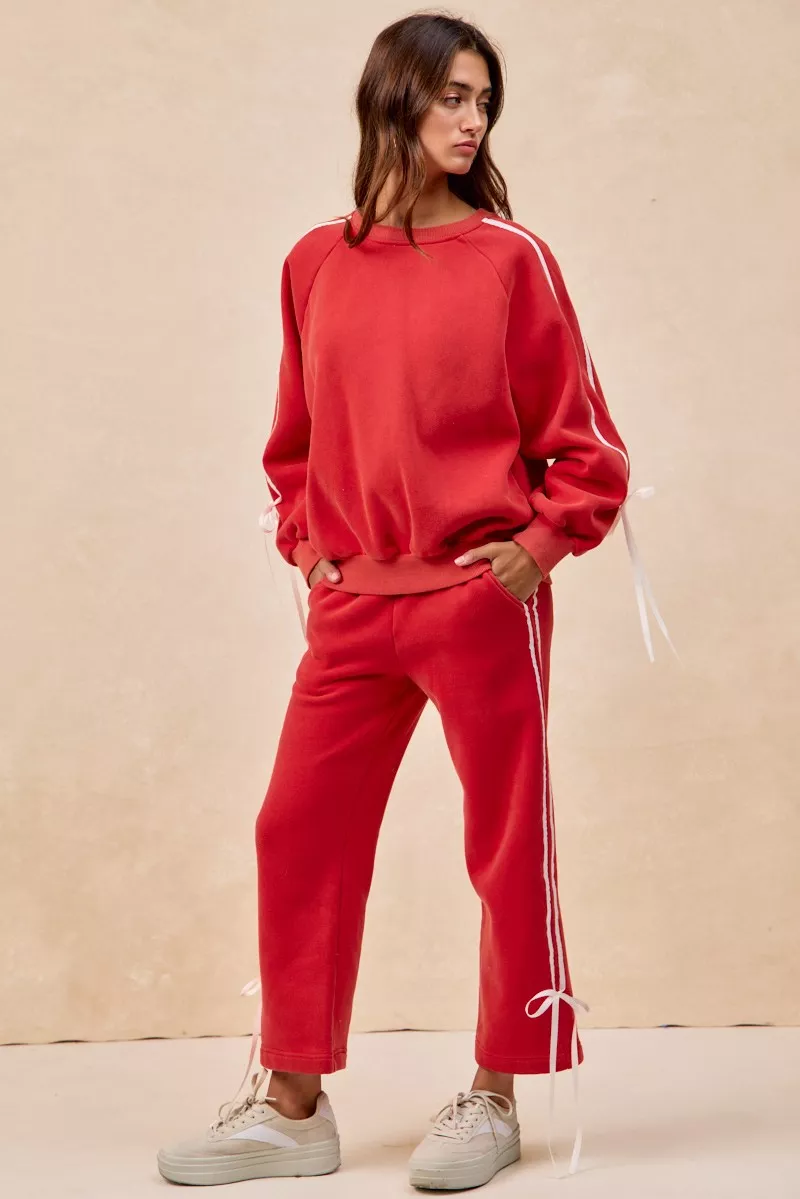 BiBi Side Lined Bow Details Fleece Sweatpants - Image 9